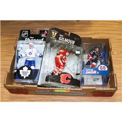 LOT OF 3 HOCKEY FIGURES - PHANEUF, JAGR, GILMOUR.
