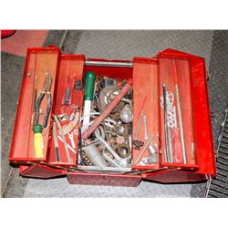 RED TOOL BOX WITH CONTENTS