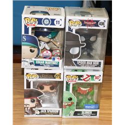 LOT OF 4 FUNKO POPS - EDGAR MARTINEX, SPIDERMAN