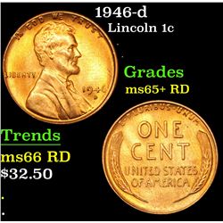 1946-d Lincoln Cent 1c Grades Gem+ Unc RD