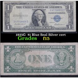 1935G  $1 Blue Seal Silver cert f+