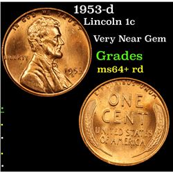 1953-d Lincoln Cent 1c Grades Choice+ Unc RD