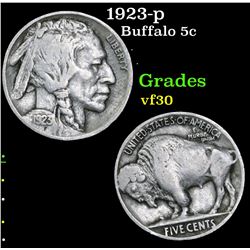 1923-p Buffalo Nickel 5c Grades vf++