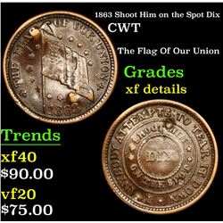 1863 Shoot Him on the Spot Dix Civil War Token 1c Grades xf details