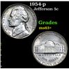 Image 1 : 1954-p Jefferson Nickel 5c Grades Select+ Unc