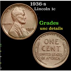 1936-s Lincoln Cent 1c Grades Unc Details