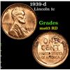 Image 1 : 1939-d Lincoln Cent 1c Grades Select Unc RD