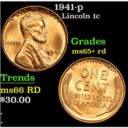 1941-p Lincoln Cent 1c Grades Gem+ Unc RD