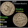 Image 1 : 1837 Coronet Head Large Cent 1c Grades vf details