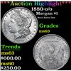Image 1 : ***Auction Highlight*** 1880-o/o Morgan Dollar $1 Graded Select Unc By USCG (fc)