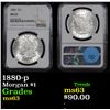 Image 1 : NGC 1880-p Morgan Dollar $1 Graded ms63 By NGC