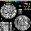 Image 1 : ***Auction Highlight*** 1916-p Mercury Dime 10c Graded GEM++ FSB By USCG (fc)