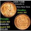 Image 1 : 1909 VDB Lincoln Cent 1c Grades Choice+ Unc RD