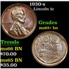 Image 1 : 1930-s Lincoln Cent 1c Grades GEM+ Unc BN
