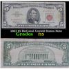 Image 1 : 1963 $5 Red seal United States Note f+