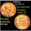 Image 1 : 1952-p Lincoln Cent 1c Grades Choice+ Unc RD