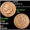 Image 1 : 1876 Indian Cent 1c Grades f+