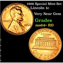 1966 Special Mint Set Lincoln Cent 1c Grades Choice+ Unc RD