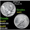 Image 1 : 1926-p Peace Dollar $1 Grades Select Unc