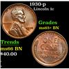 Image 1 : 1930-p Lincoln Cent 1c Grades GEM+ Unc BN