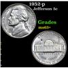 Image 1 : 1952-p Jefferson Nickel 5c Grades Select+ Unc