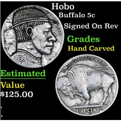 Hobo Buffalo Nickel 5c Grades Hand Carved