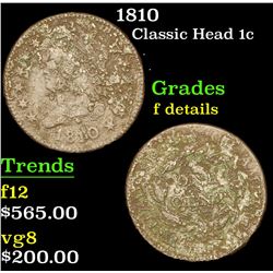1810 Classic Head Large Cent 1c Grades f details