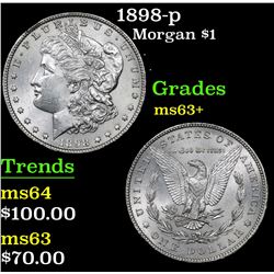 1898-p Morgan Dollar $1 Grades Select+ Unc