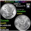 Image 1 : ***Auction Highlight*** 1881-o Morgan Dollar $1 Graded Choice+ Unc By USCG (fc)