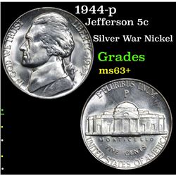 1944-p Jefferson Nickel 5c Grades Select+ Unc