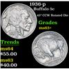 Image 1 : 1936-p Buffalo Nickel 5c Grades Select+ Unc