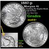 Image 1 : 1887-p Morgan Dollar $1 Grades Choice+ Unc