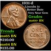 Image 1 : 1931-d Lincoln Cent 1c Grades Choice+ Unc BN