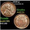 Image 1 : 1918-p Lincoln Cent 1c Grades Select Unc BN