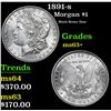 Image 1 : 1891-s Morgan Dollar $1 Grades Select+ Unc