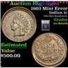 Image 1 : ***Auction Highlight*** 1903 Mint Error Indian Cent 1c Graded AU Details By USCG (fc)