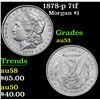 Image 1 : 1878-p 7tf Morgan Dollar $1 Grades Select AU