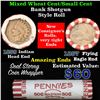 Image 1 : Mixed small cents 1c orig shotgun roll,1859 Indian Cent,1857 Flying Eagle Cent other end