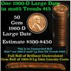 Image 1 : Full roll of 1960-d Large Date Lincoln Cents 1c Uncirculated Condition . .