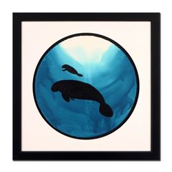 Manatee with Baby by Wyland Original