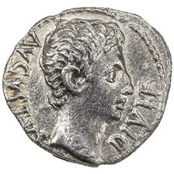 ROMAN EMPIRE: Augustus, 27 BC - 14 AD, AR denarius (3.59g), Lugdunum. VF
