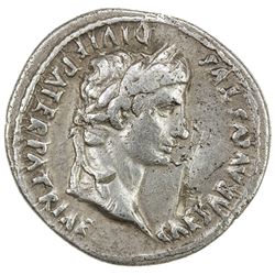ROMAN EMPIRE: Augustus, 27 BC - 14 AD, AR denarius (3.74g), Lugdunum. VF