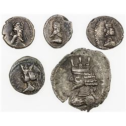 PERSIS KINGDOM: LOT of 5 silver coins