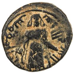 ARAB-BYZANTINE: Standing Caliph, ca. 692-697, AE fals (3.90g), NM, ND. VF
