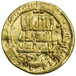 ABBASID: al-Ma'mun, 810-833, AV dinar (4.21g), NM, AH205. VF