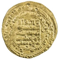 ABBASID: al-Muqtadir, 908-932, AV dinar (4.44g), Qumm, AH308. F-VF