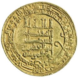 ABBASID: al-Muqtadir, 908-932, AV dinar (4.32g), Tustar min al-Ahwaz, AH319. VF