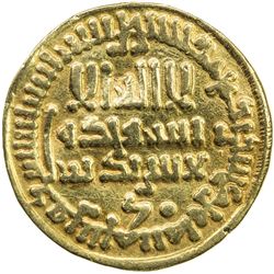 AGHLABID: Ibrahim II, 874-902, AV dinar (4.02g), NM, AH286. VF