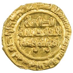 FATIMID: al-Zahir, 1021-1036, AV 1/4 dinar (0.95g), Siqilliya, AH422. AU