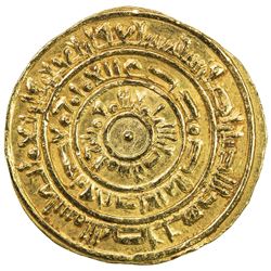 FATIMID: al-Mustansir, 1036-1094, AV dinar (4.34g), Sur (Tyre), AH447. EF